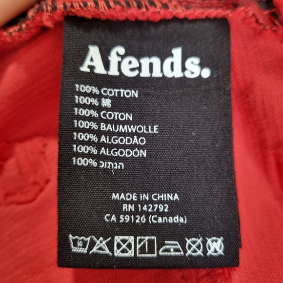 Afends Gemini Red Mixed Corduroy Cotton Mini Skirt Size 12 - Picture 10 of 11